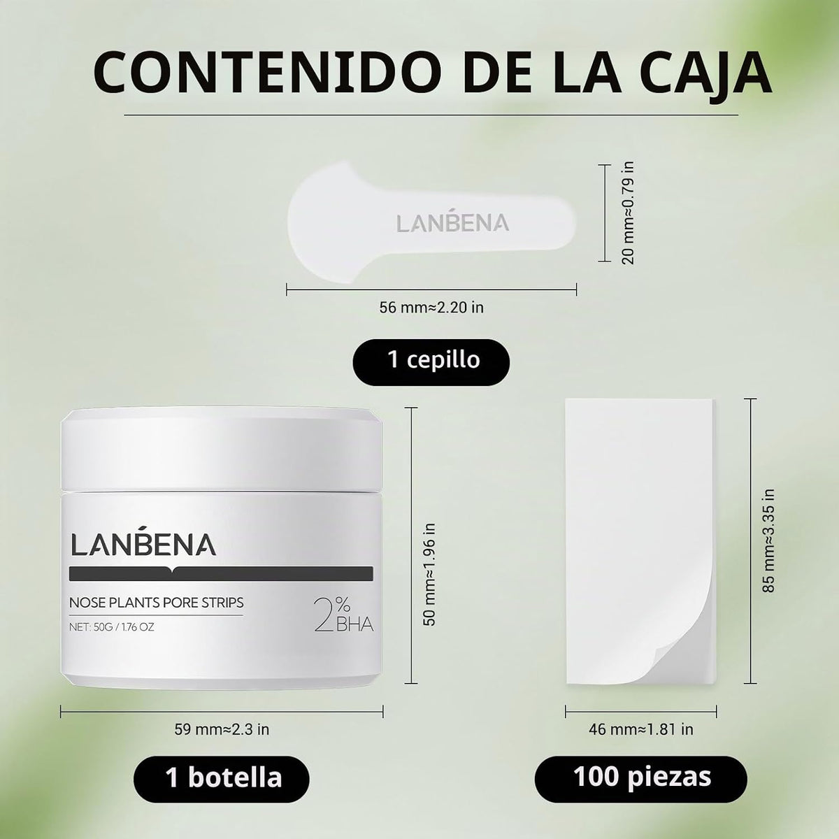 Tiras Para Puntos Negros (50 Gramos), 100 Piezas Tiras Para Poros De La Nariz, Mascarilla Puntos Negros